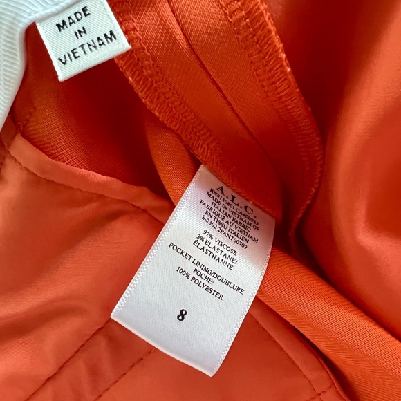 NEW! A.L.C. Kennedy Trouser Pants Clementine Orange Straight Legs - Picture 6 of 8